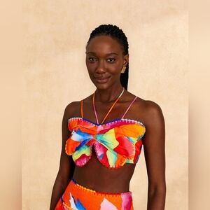 Farm Rio Red Ombre Chita Butterfly Top